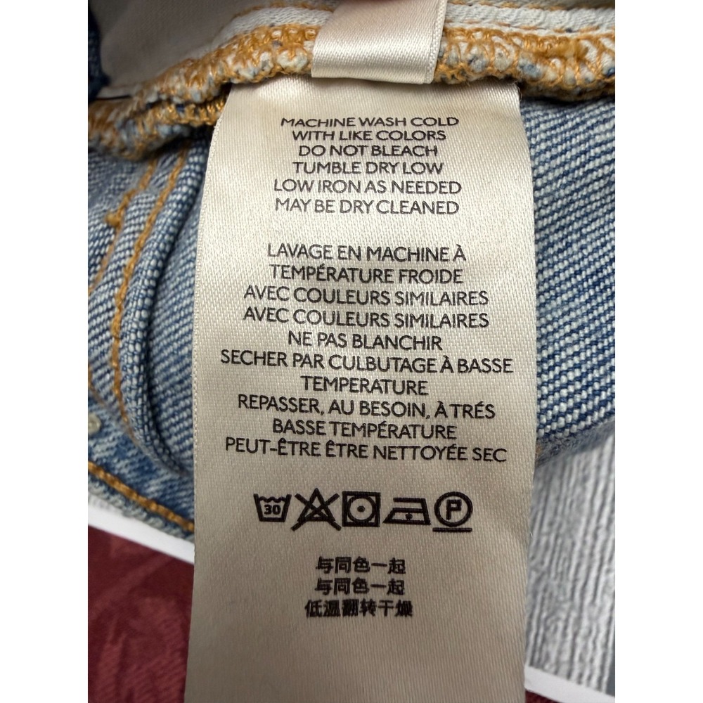 Pilcro Anthropologie Boyfriend Crop Jeans 27 Blue Embellished Boho Slim Fit - Picture 9 of 13